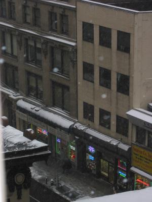A view of the city street from our hotel room at Broadway and 26th Street.