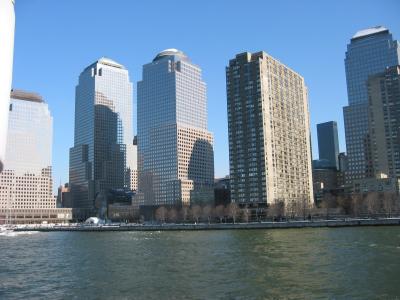 A view of #2 and #3 World Financial Center buildings that sustained major structural damage.