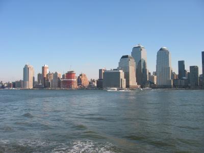 Another view of the lower Manhattan skyline as we turn south towards Ellis Island.