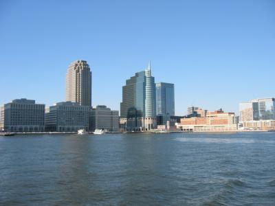 A view of buildings on the New Jersey side.