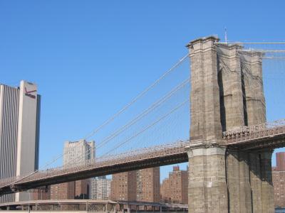 View of the Brooklyn Bridge.