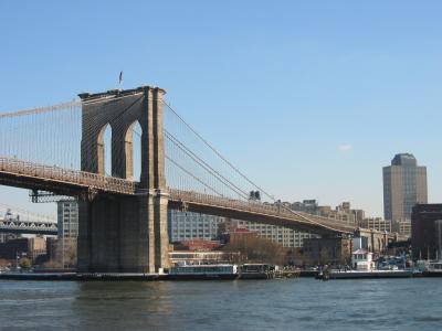 View of the Brooklyn Bridge.