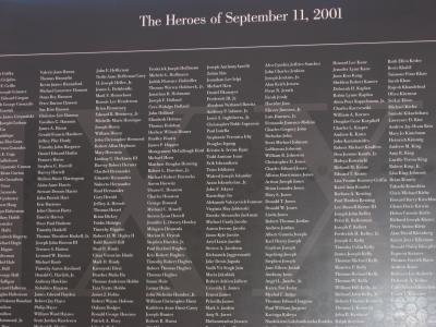 Closeup of the heroes of September 11, 2001. Click on original image to read names.