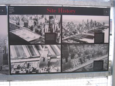 A plaque describing the history of lower Manhattan.