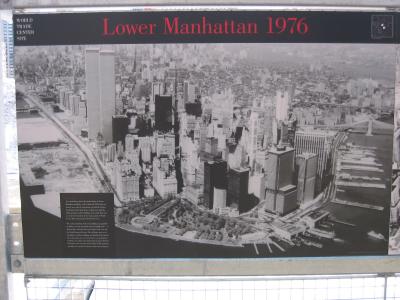 A plaque describing the history of lower Manhattan.