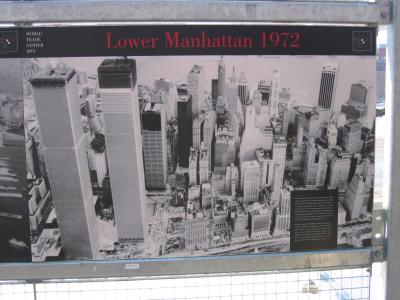 A plaque describing the history of lower Manhattan.