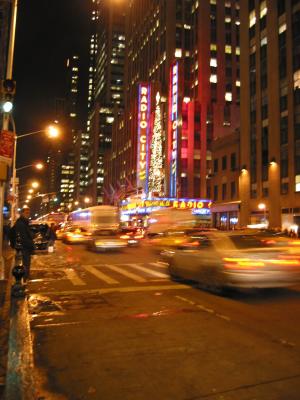 A night view of Radio City Music Hall (http://www.radiocity.com).