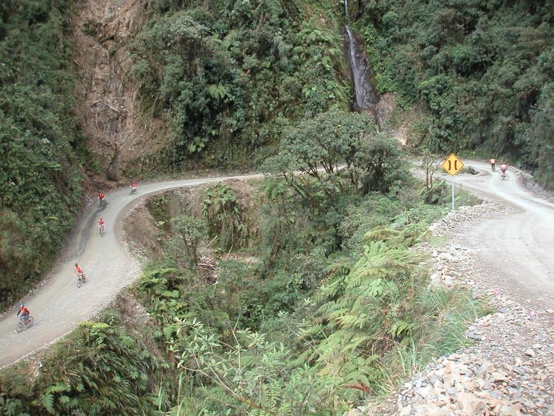 Hairpin and waterfall
