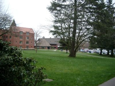 The Student Union Building in the background