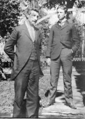 Abt 1895: Identified as Sam Sowers in his writing. Other person not identified.