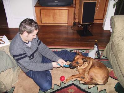 This tug-of-war toy is his current favorite