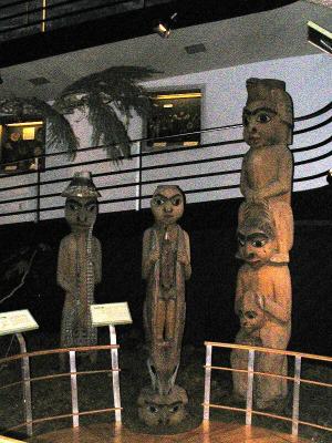 Totem poles in the Eagle Nesting exhibit