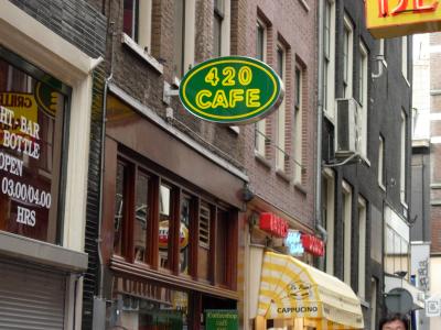 One of Amsterdam's many smoking coffeeshops.
