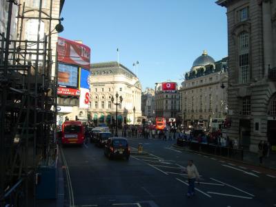 A bus-eye view of Piccadilly Circus. It's more impressive than it looks here.