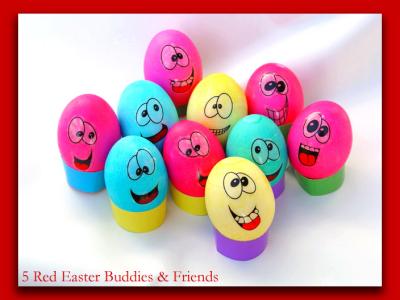 5 Red Easter Buddies and Friends by ZoomBoy