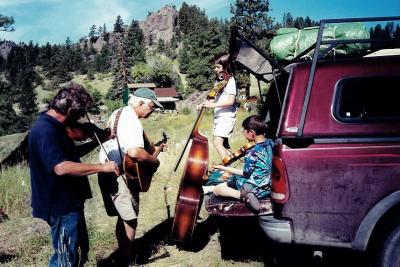We finally made it! Now we're having fun! Scott & Eva playing in a band with Wayne and another fiddler.