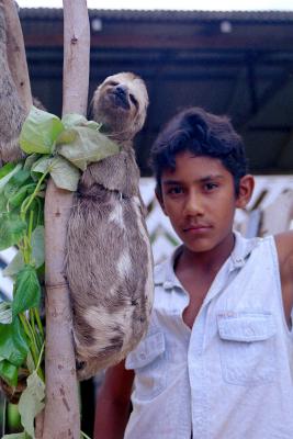 Boy with sloth