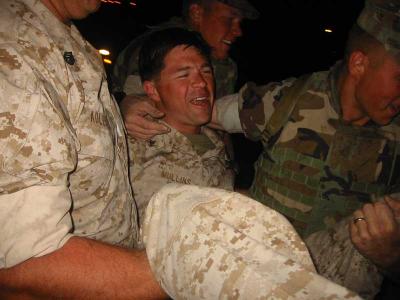 Doc Mullins resisting getting his hair cut to marine standards