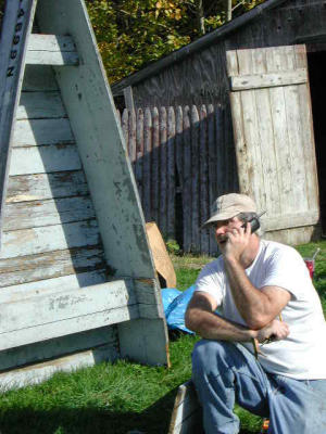 Tom calls for tools for Boat Bookcase