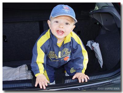 Hanging out in daddy's hatchback