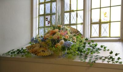 Flowers in Lathom Chapel.