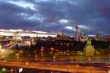 S85 Exhibition because shot was taken a week too early. Twilight shot over Kremlin wall, Moscow.