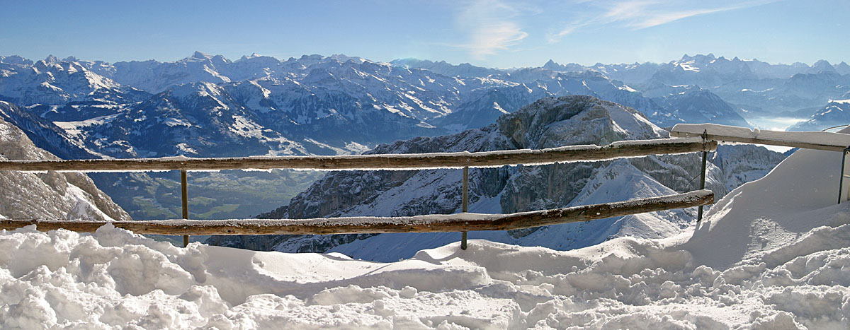 View from mountain Pilatus looking to Urneralps