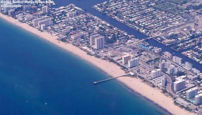 2003 - Pompano Beach and fishing pier landscape aerial stock photo #6058