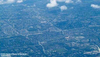 2003 - Parkland (foreground) and Coral Springs, FL landscape aerial stock photo #6063