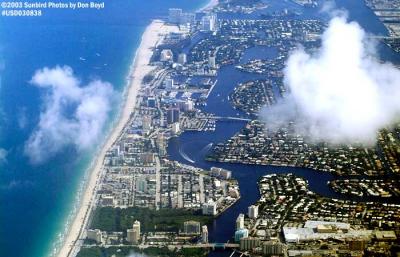 2003 - Ft. Lauderdale beach from Sunrise Boulevard to Port Everglades landscape aerial stock photo #6586