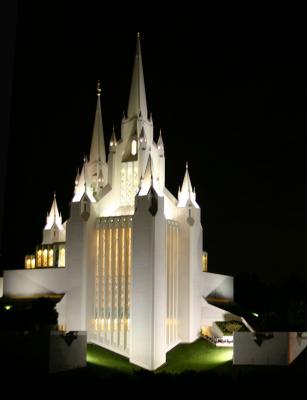 Mormon Temple La Jolla at Night