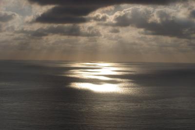 Sea off Point Loma with godlights