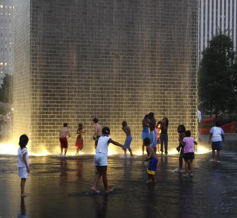 Playing in Crown Fountain