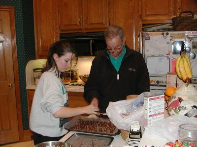 Carolyn & PaPa Making Peanut Butter Balls