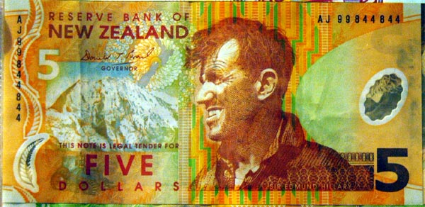 New Zealand's currency is made of the same plastic as Australian banknotes