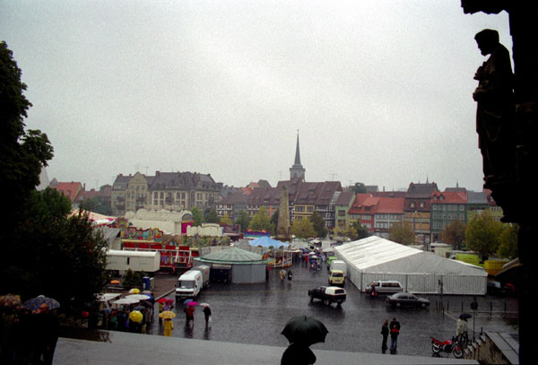 Domplatz, Erfurt, in the rain