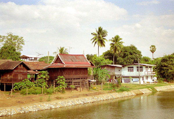 Traditional Thai house along the Mae Nam Lopburi