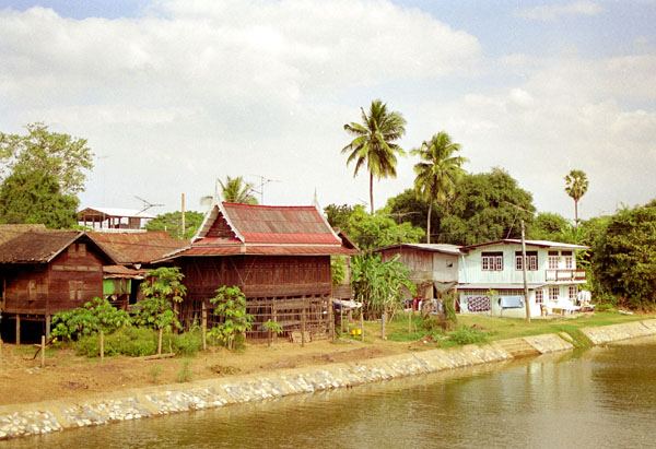 Traditional Thai house along the Mae Nam Lopburi