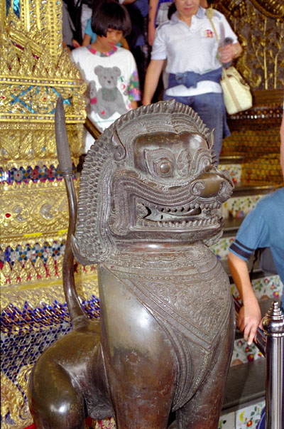 Lion guarding the Temple of the Emerald Buddha