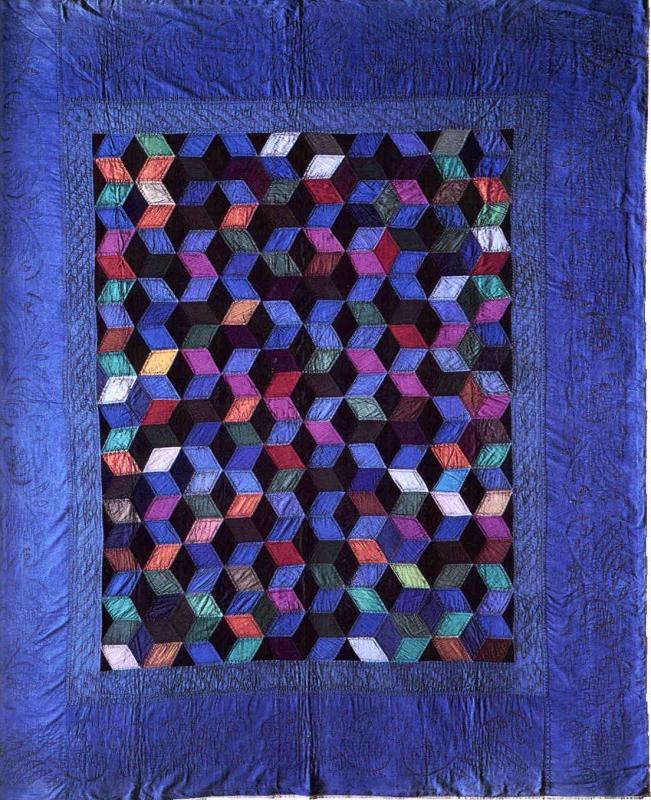 036:Tumbling Blocks-Holmes County, OH c.1930  88x75
