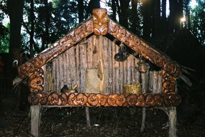 A Maori storage hut