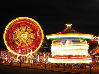 Christmas Carousel and Ferris wheel