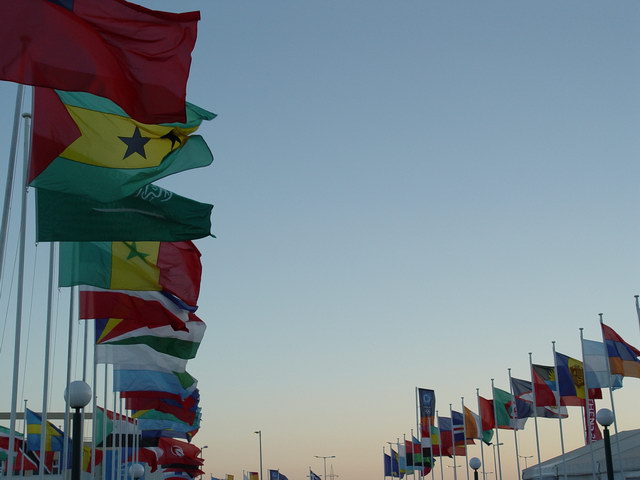 ...the flags of the World are waving good bye!