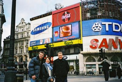 With Al in Piccadilly Circus.  There always seems to be scaffolding about and a sign being repaired.