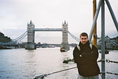 Clint and the Tower Bridge.  Quite handsome dont you think?  (The Bridge, that is)  hehe!