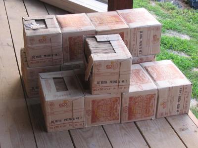 Thirteen boxes of Terra Cotta tiles,