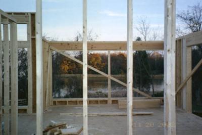 From the kitchen wall looing through the dining room