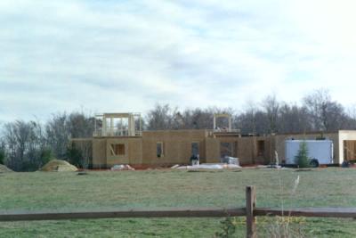 From the street, the dormers are taking shape