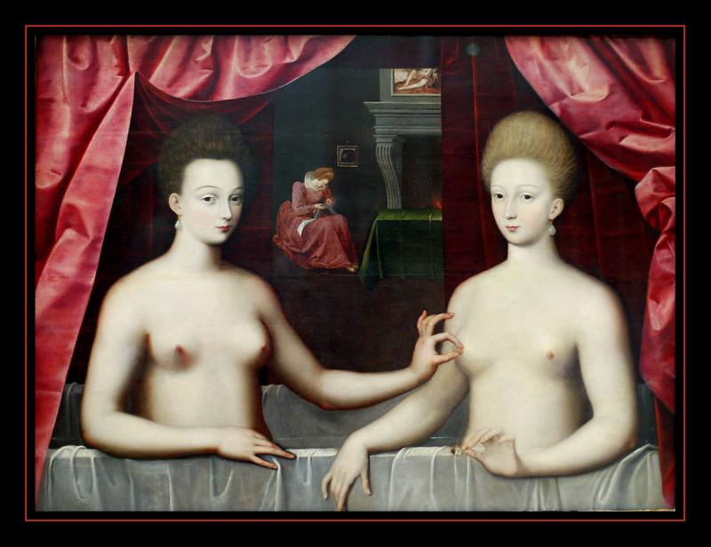 Portrait de Gabrielle d Estres et dune de ses soeurs (1594) Anonyme