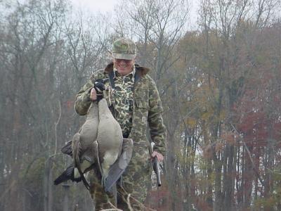 Bill retrieves our 1st pair for the season! (11/19/2004)